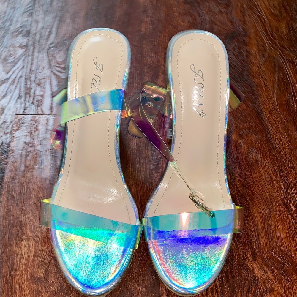 Clear block heels